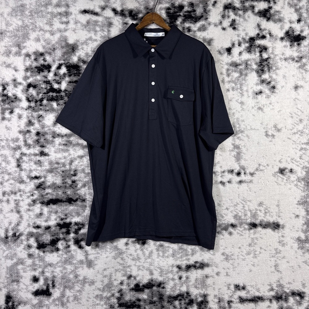 New Criquet Polo Shirt Mens Size XXL Black Performance Golf Preppy Caddy